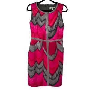 Beth Bowley Pink Gray Sheath Sleeveless Dress‎